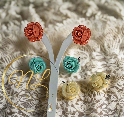Lot de 3 paires de boucles d'oreille en résine