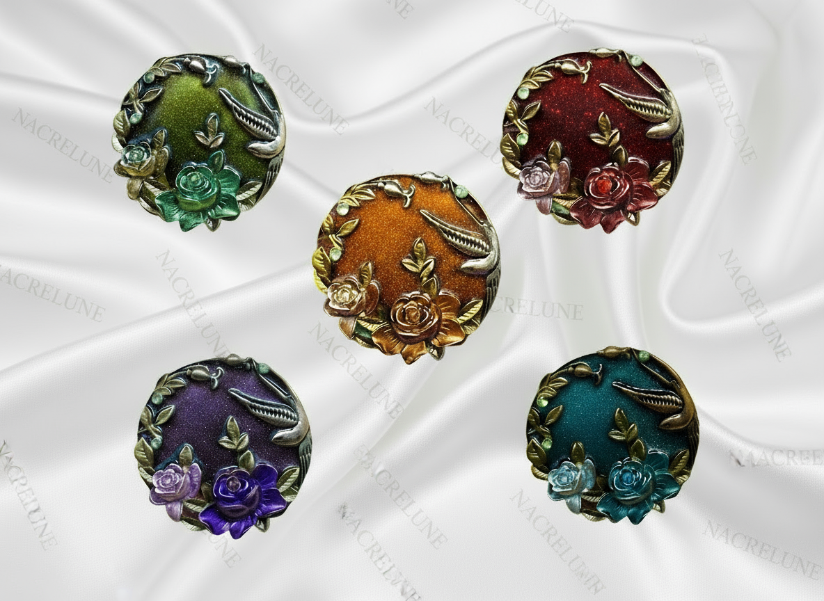 Pendentif en émail fleur, choisissez votre couleur nacrelune.com pendentif