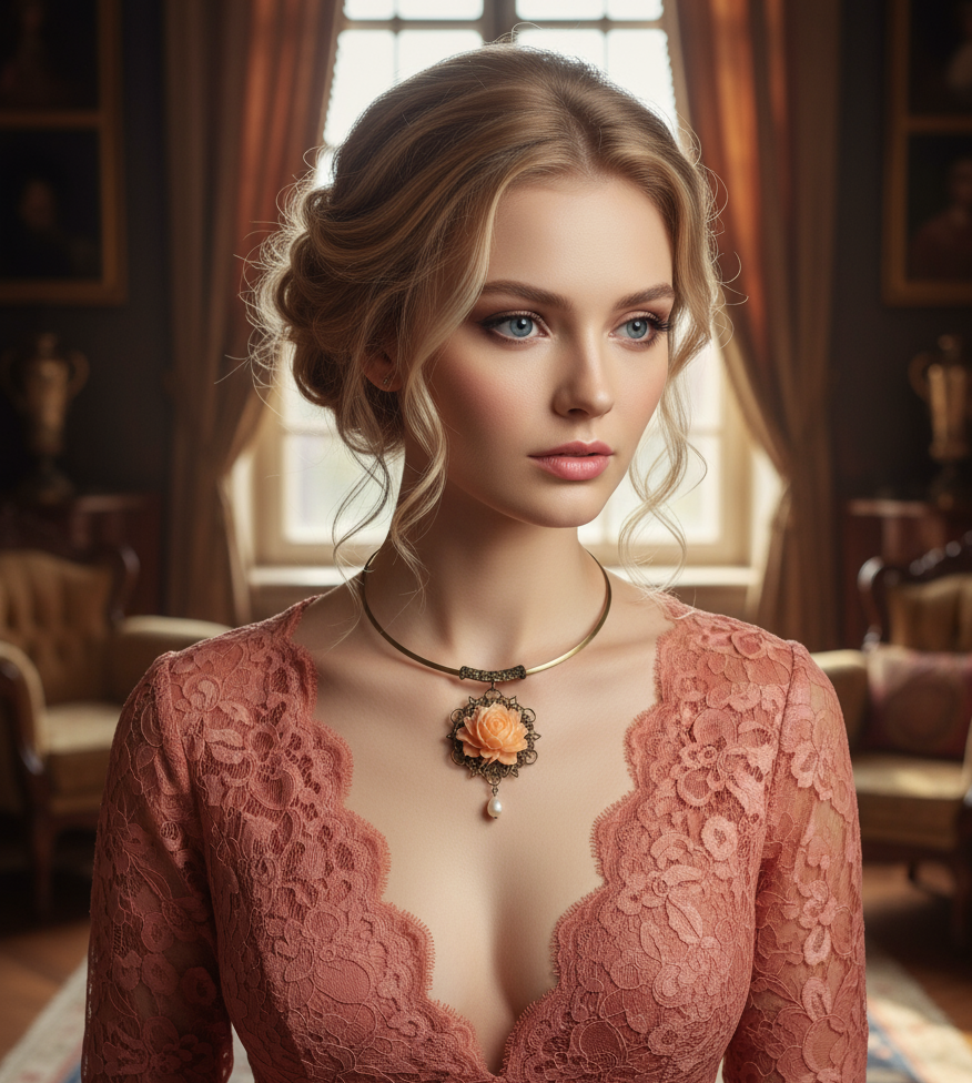 Pendentif en résine en forme de rose nacrelune.com pendentif