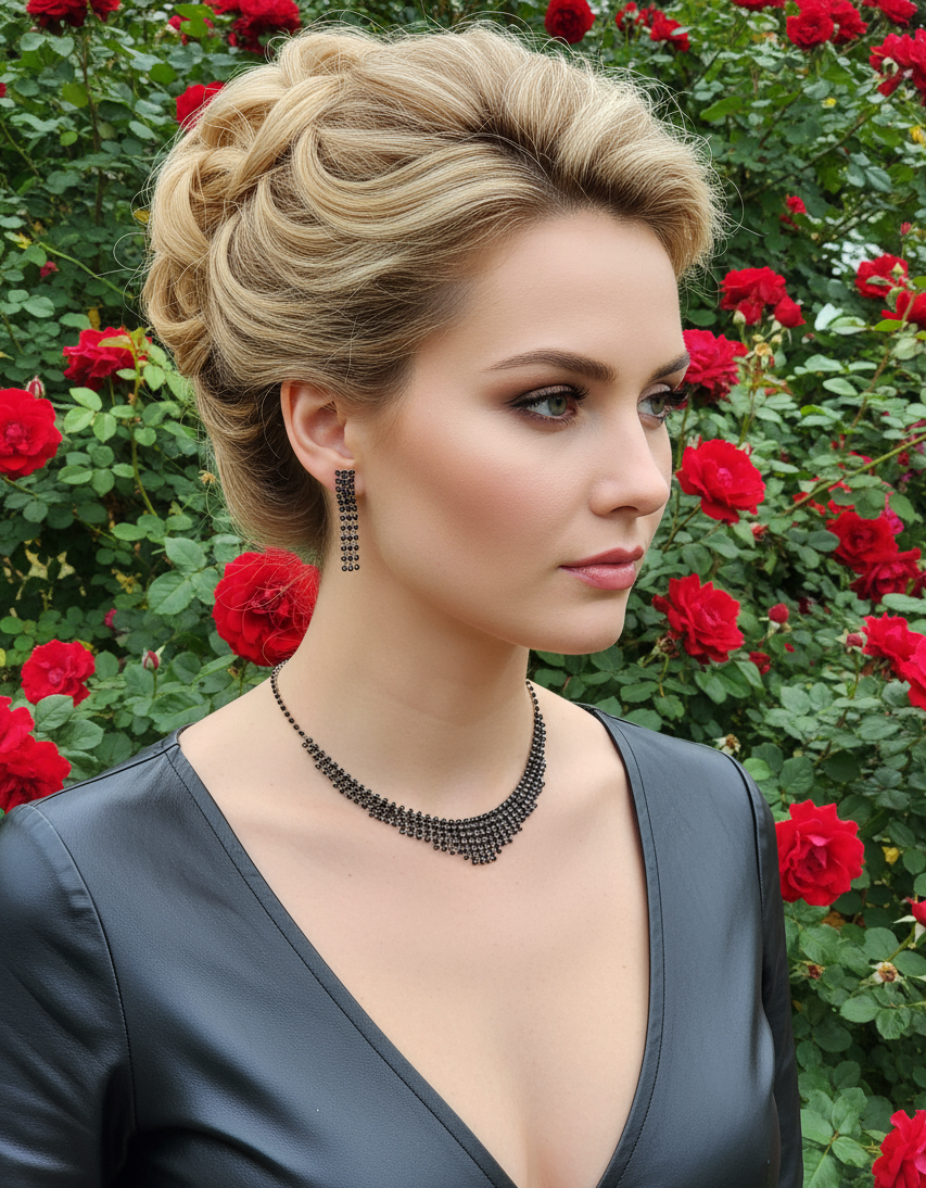 Parure en strass noirs NACRELUNE parure