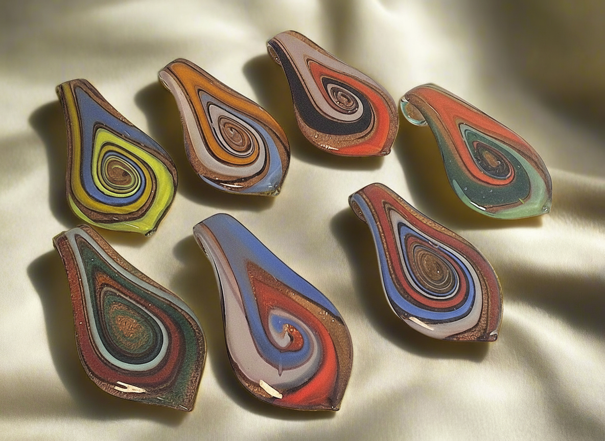 Pendentif en verre artistique coloré NACRELUNE pendentif