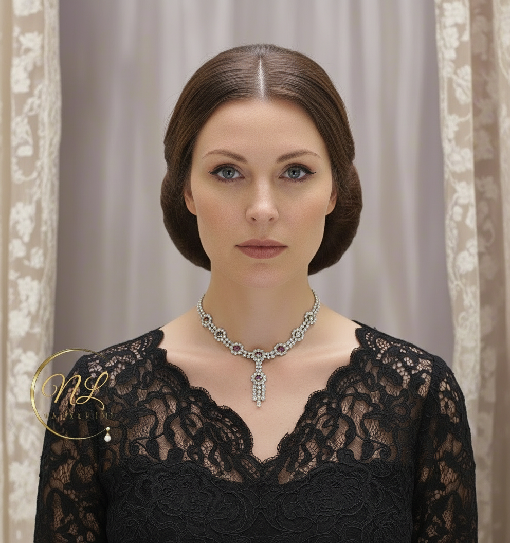 Collier en strass aux reflets multicolores NACRELUNE collier