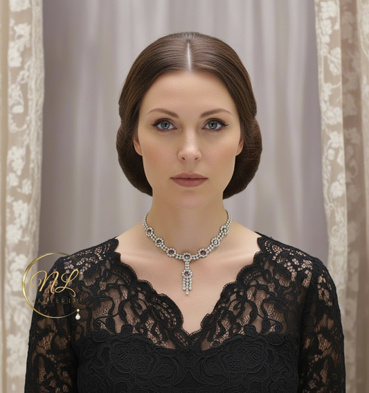 Collier en strass aux reflets multicolores NACRELUNE collier