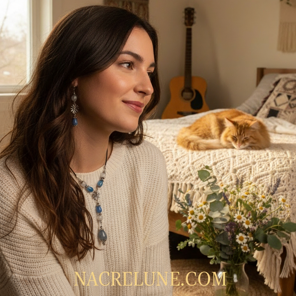 Parure en perles de quartz NACRELUNE parure