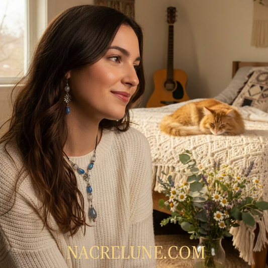 Parure en perles de quartz NACRELUNE parure