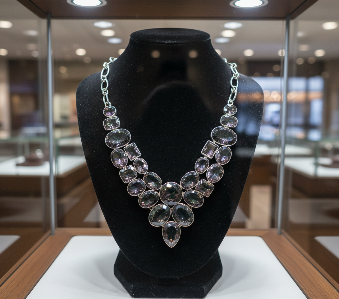 Collier en argent 925 et topazes traitées mystique NACRELUNE collier