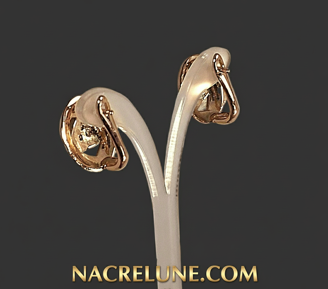 Boucles d’oreille imitation diamant nacrelune.com boucles d'oreille