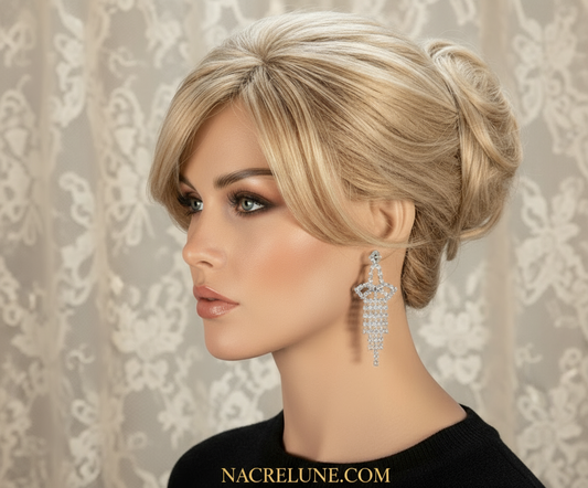 longues boucles d'oreille en strass NACRELUNE boucles d'oreille