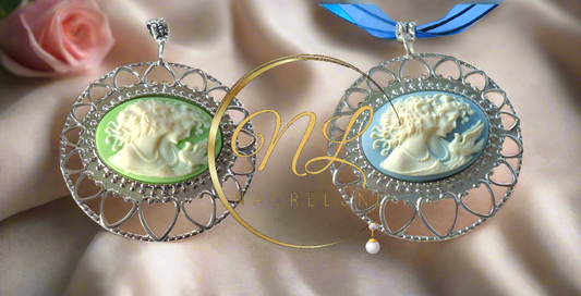 Grand pendentif camée en résine imitant le style ancien, choisissez votre couleur