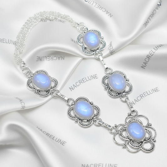 Collier en argent avec pierres de lune NACRELUNE collier