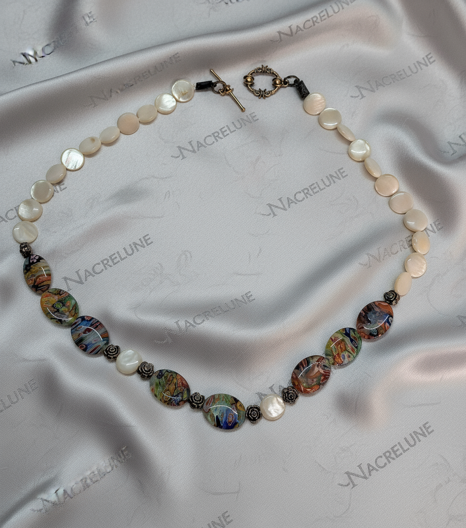 Collier nacre et millefiori NACRELUNE collier