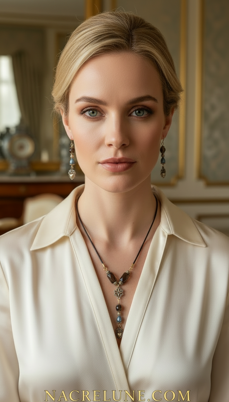 Parure en obsidiennes NACRELUNE parure