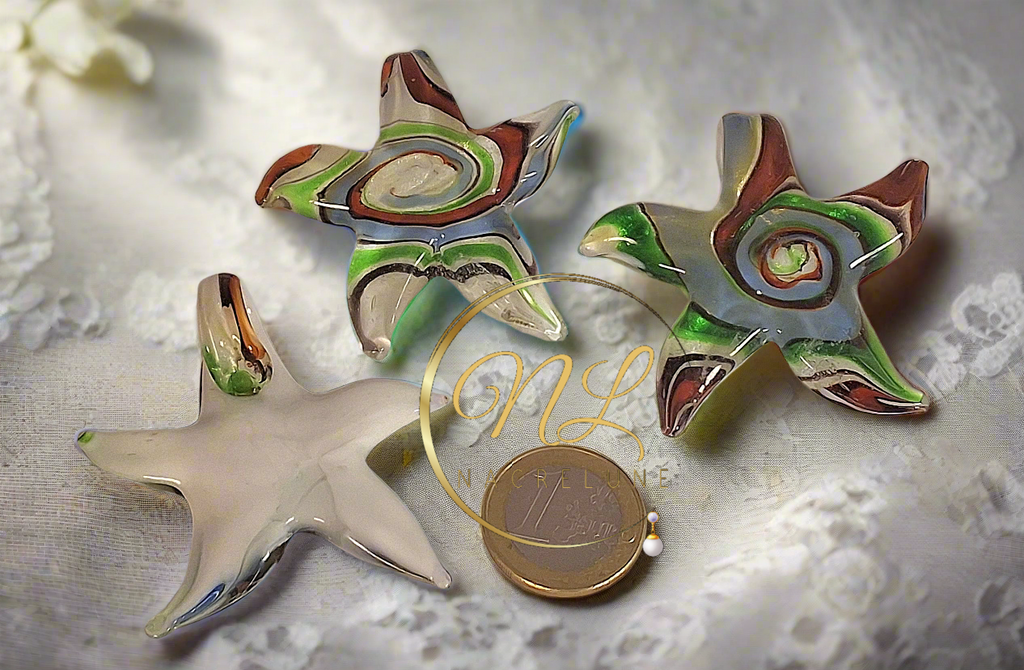 Pendentif en verre en forme d’étoile Blanc nacrelune.com pendentif