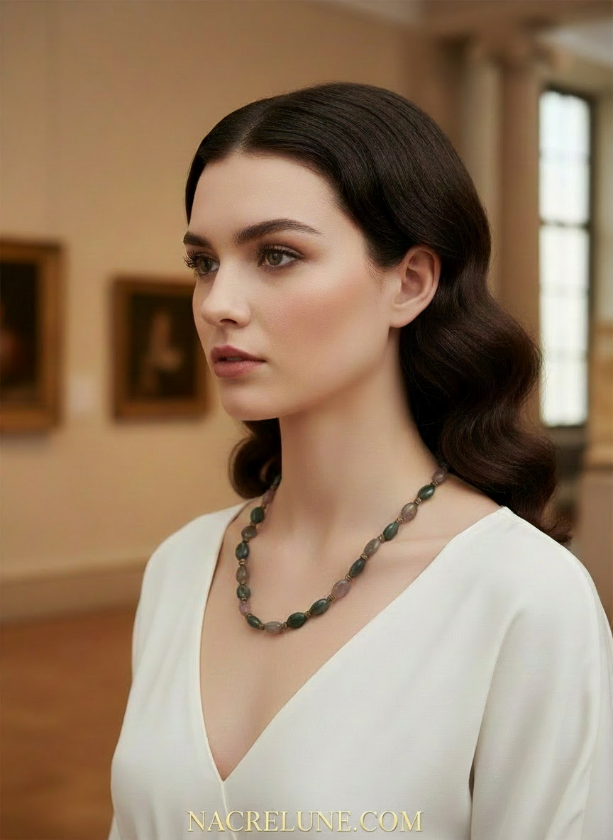 Parure en agate indienne naturelle NACRELUNE parure