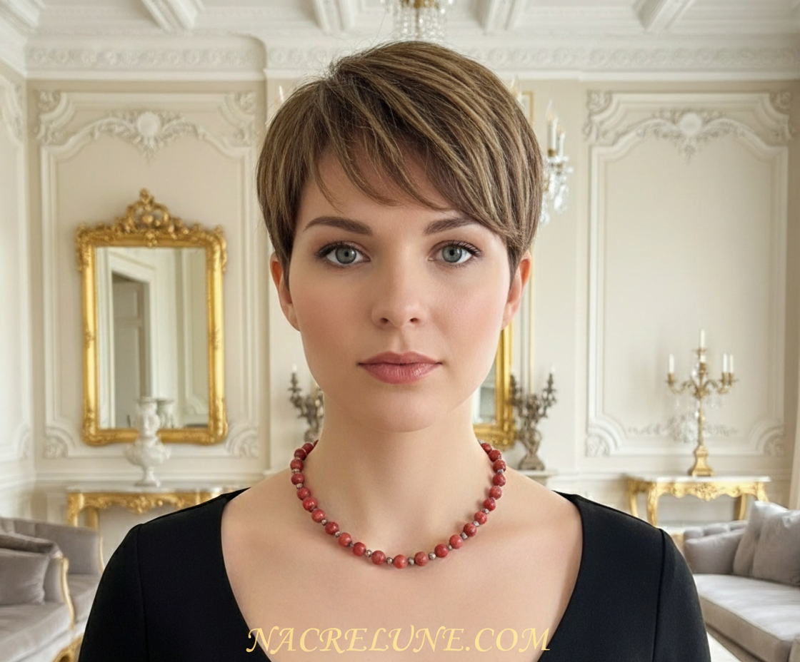 Collier en perles d’agate nacrelune.com collier