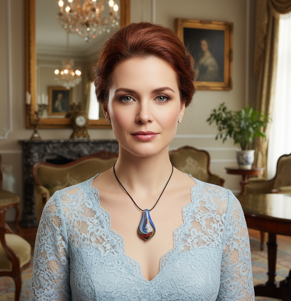 Pendentif en verre artistique coloré NACRELUNE pendentif