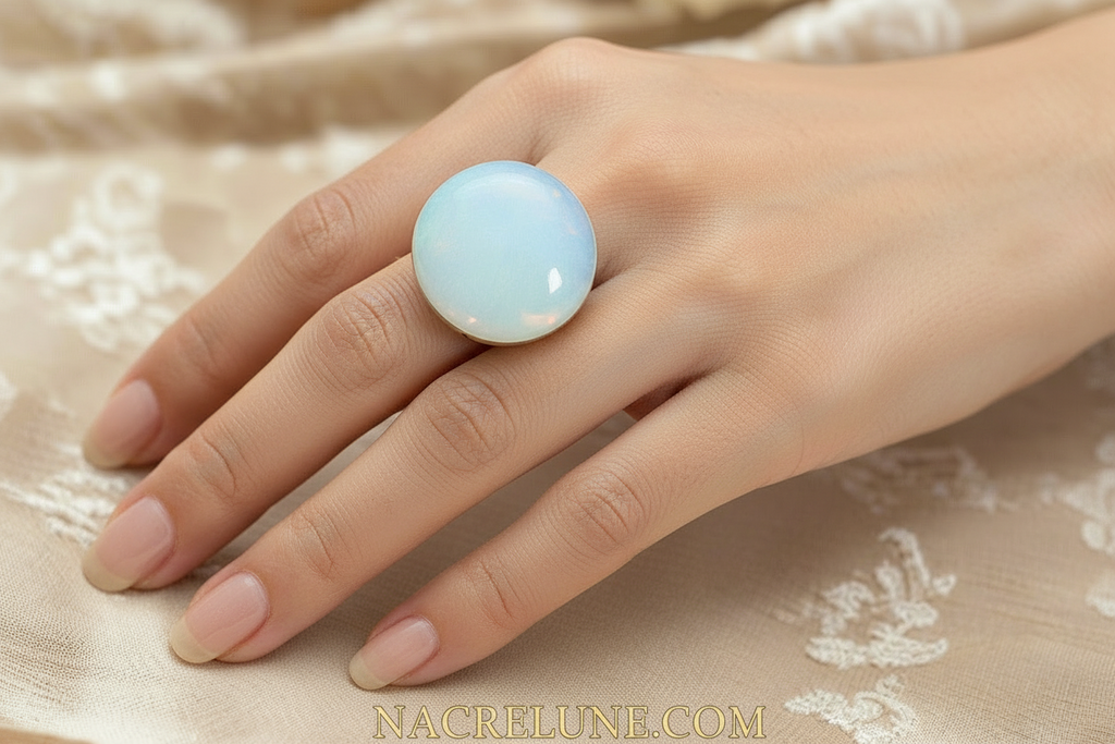 Bague en opalite naturelle nacrelune.com Bague