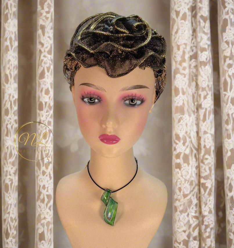 Grand pendentif en verre multicolore