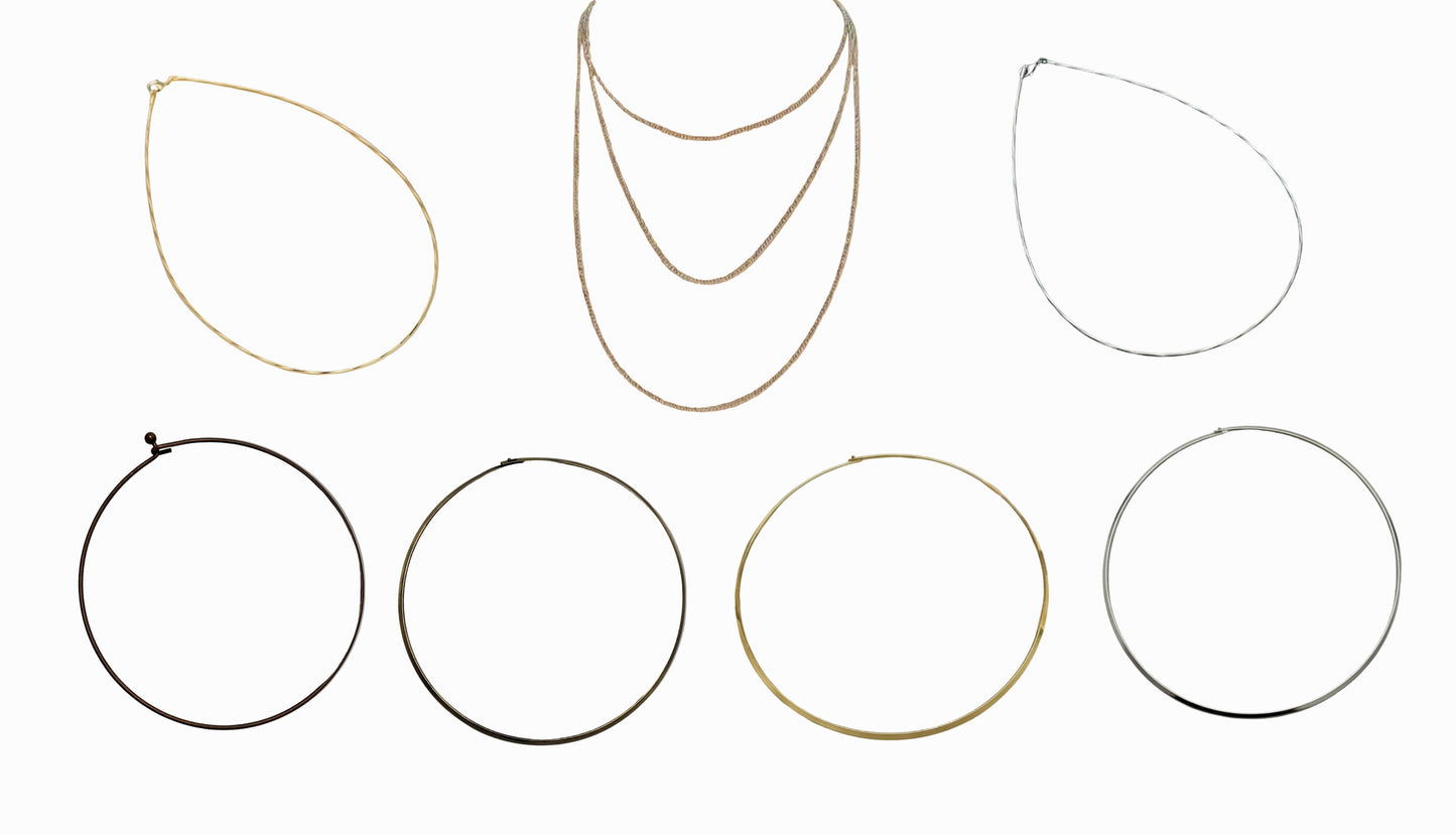 Chaîne en argent 925 ou tours du cou métalliques divers : choisissez votre longueur ou modèle NACRELUNE collier