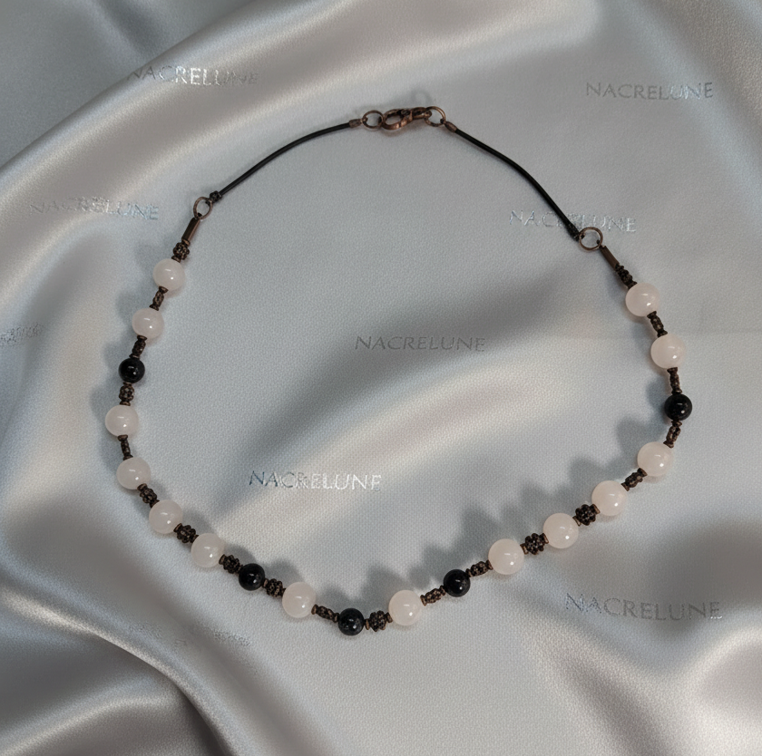 Collier en perles de quartz nacrelune.com collier