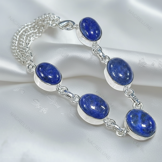Collier en argent avec lapis lazulis NACRELUNE collier