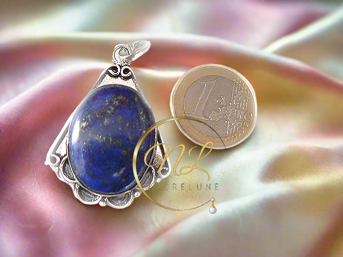 pendentif argent 925 avec lapis lazuli poli