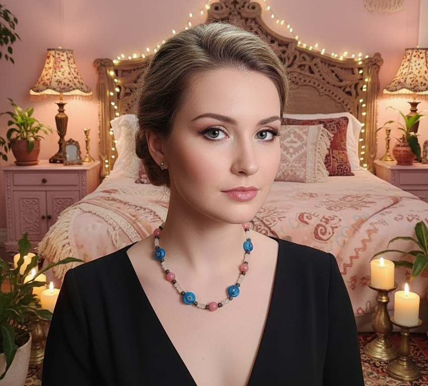Collier en perles de verre nacrelune.com collier