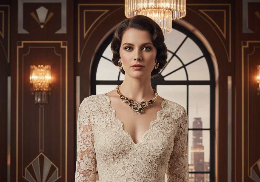 Parure complète en strass topaze NACRELUNE parure