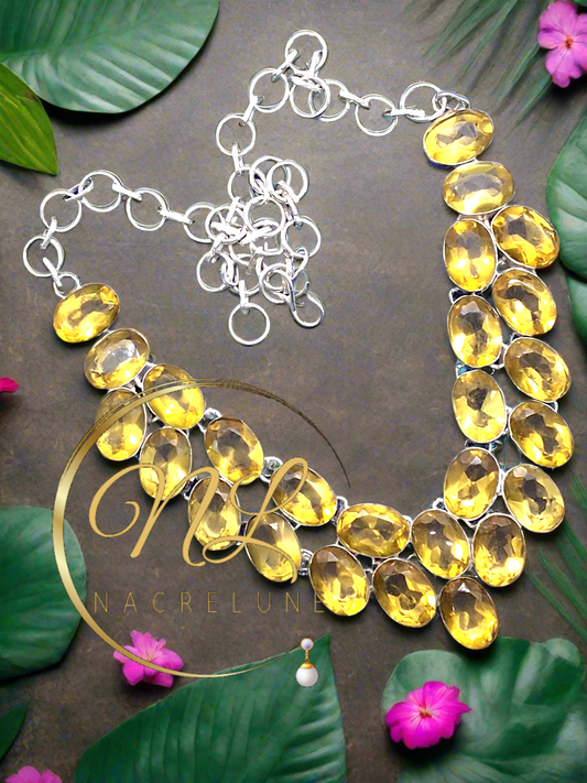 Collier en argent avec citrines taillées