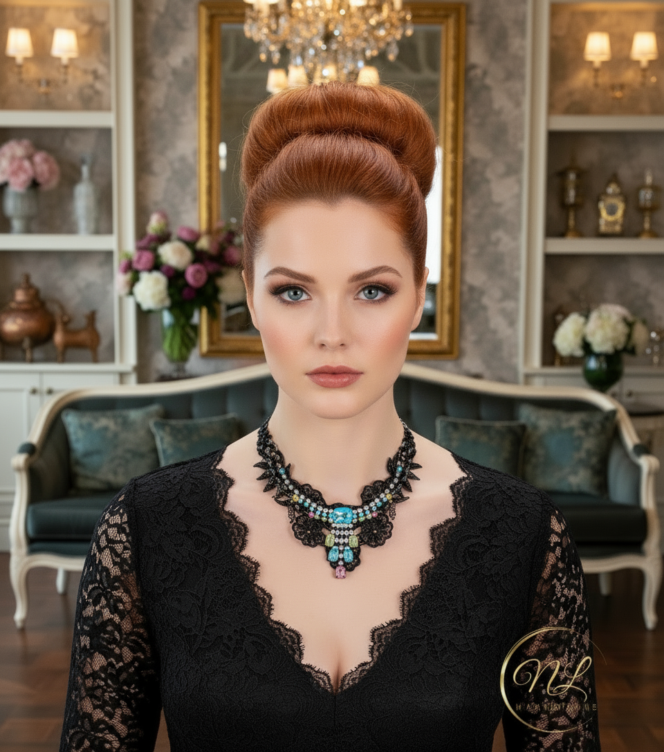 Parure en dentelle avec strass : choisissez votre couleur nacrelune.com parure