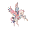 Broche cheval ailé en porcelaine Rose nacrelune.com broche