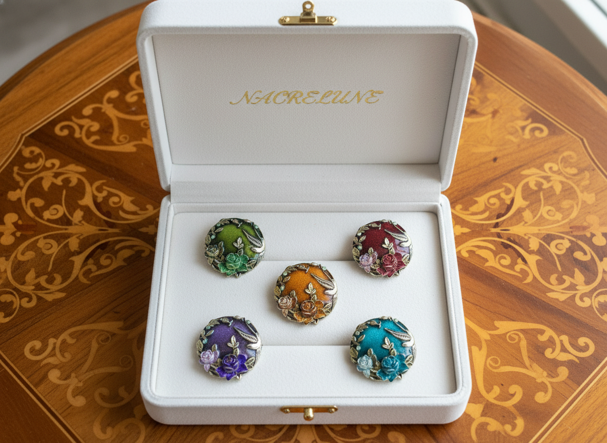 Pendentif en émail fleur, choisissez votre couleur nacrelune.com pendentif