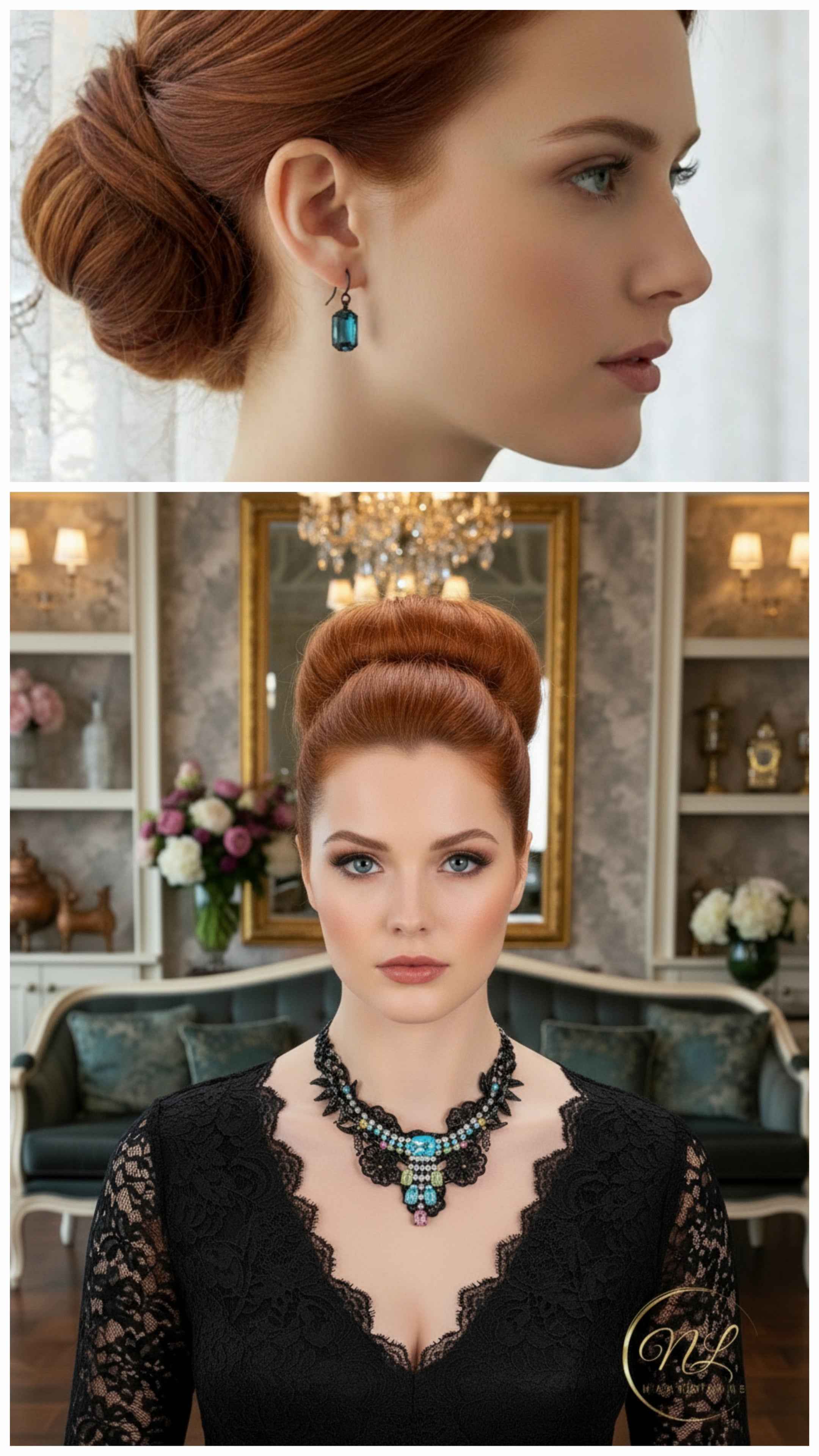 Parure en dentelle avec strass : choisissez votre couleur Arc-en-ciel nacrelune.com parure