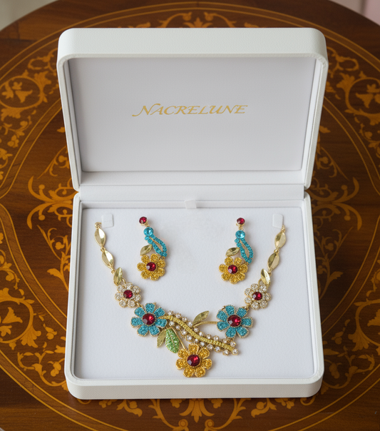 Parure en strass grandes marguerites : choisissez votre couleur Multicolore NACRELUNE parure