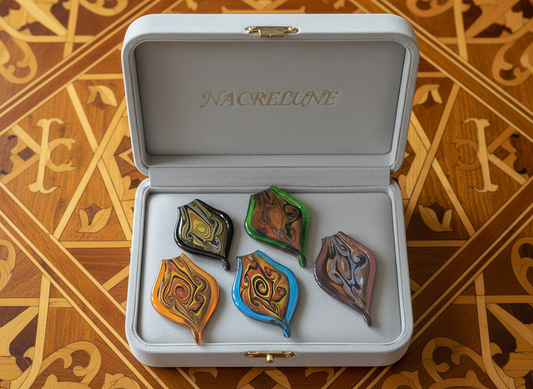 Pendentif en verre artistique en forme de feuille NACRELUNE pendentif