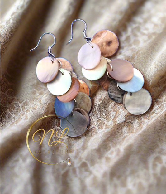 Boucles d’oreille en pastilles de nacre