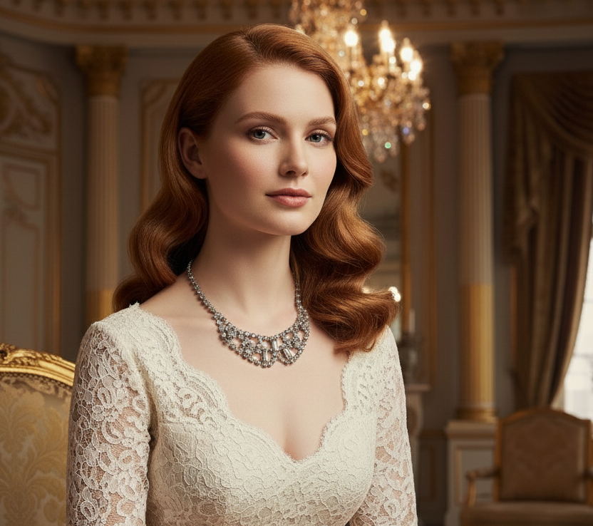 👑Parure vintage complète en strass gris NACRELUNE parure