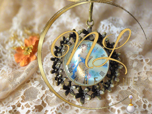 Collier en pierres de lune véritables et camée rond