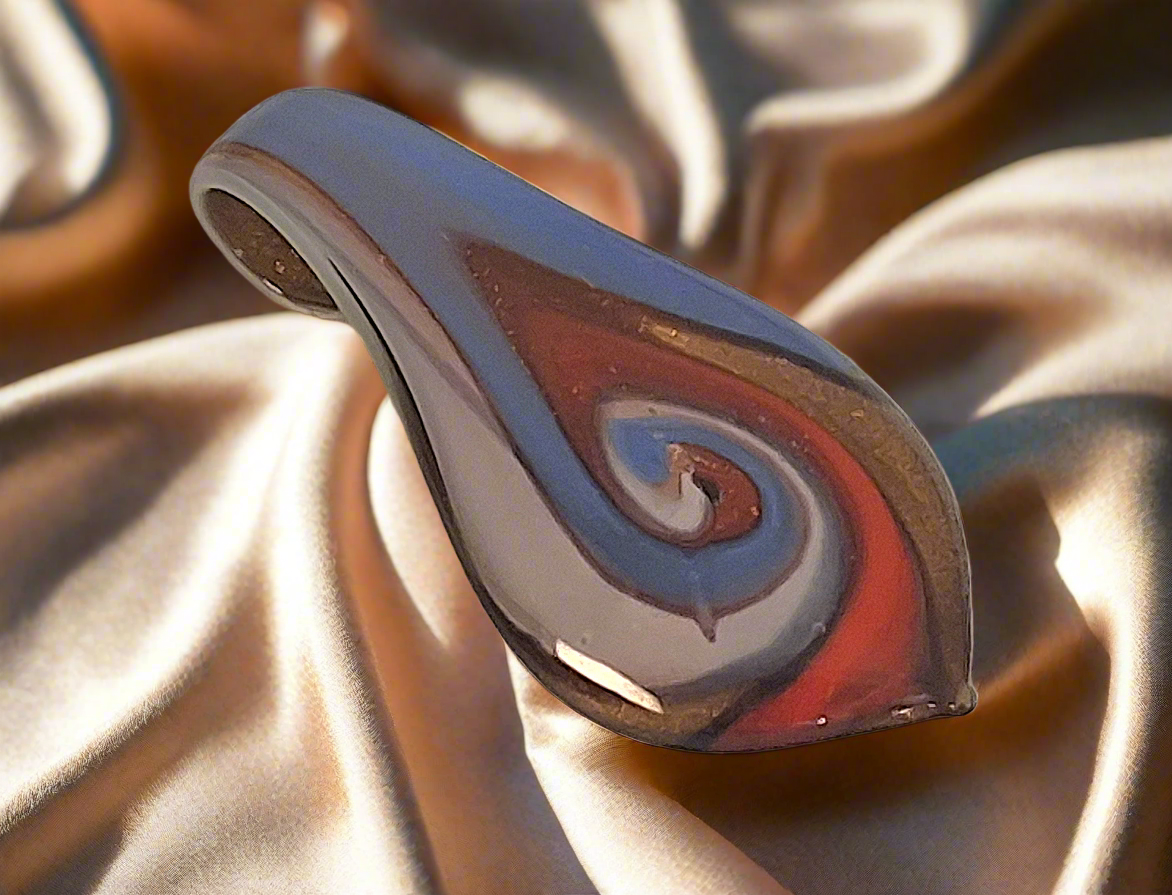 Pendentif en verre artistique coloré Bleu nacrelune.com pendentif