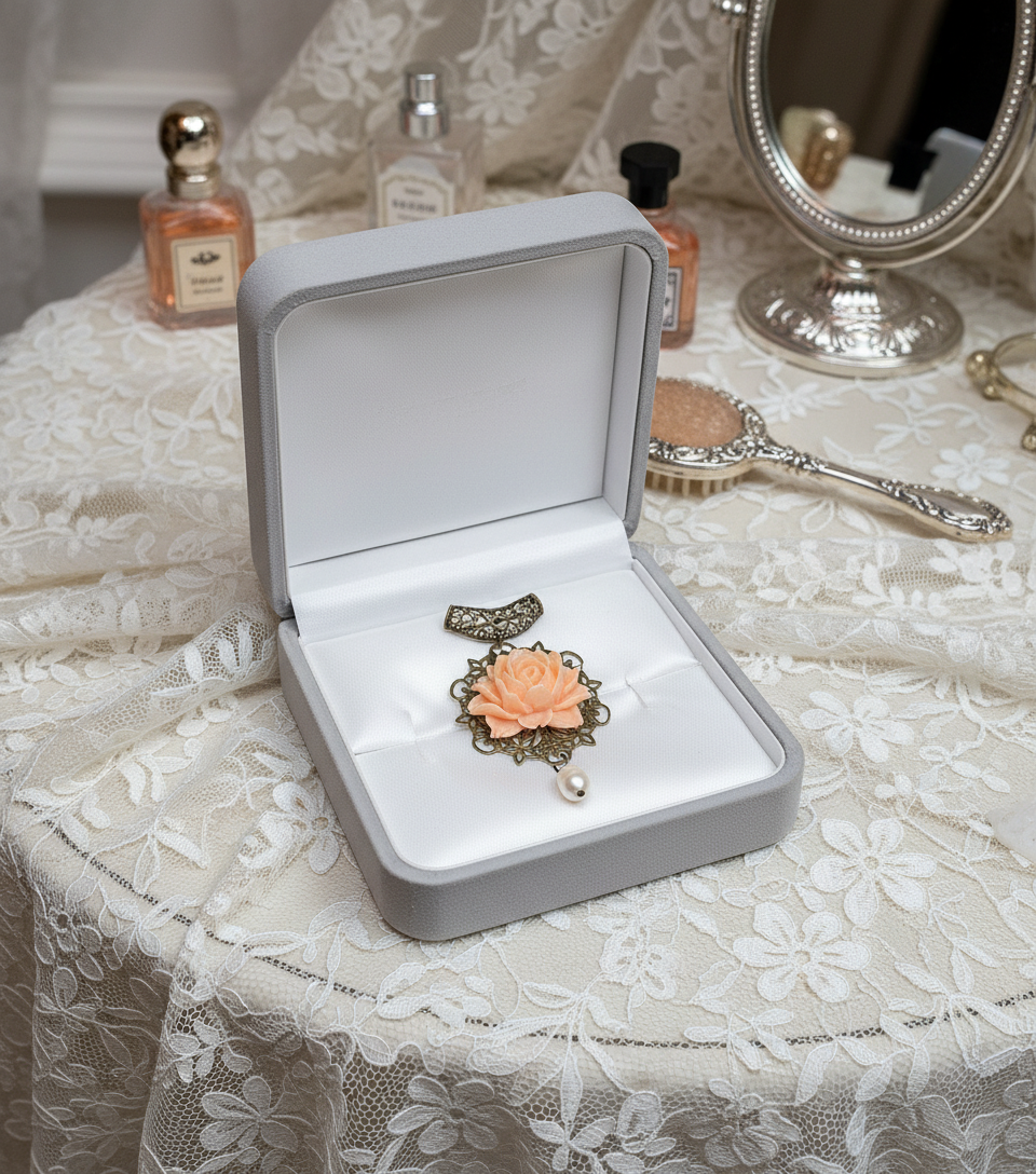 Pendentif en résine en forme de rose nacrelune.com pendentif