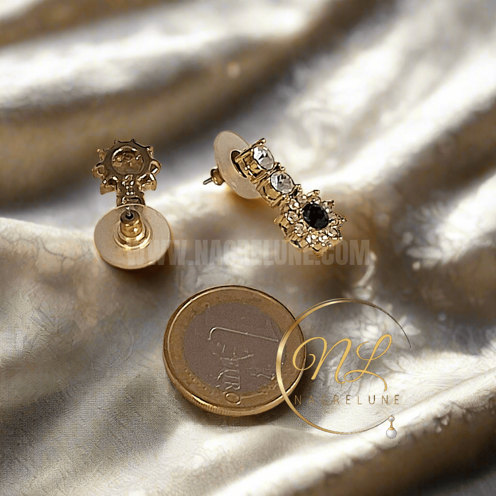 Boucles d’oreille imitation émeraudes