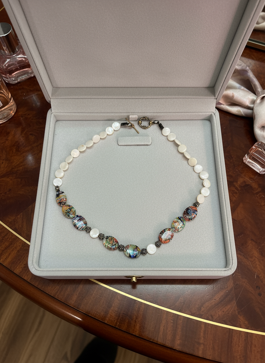 Collier nacre et millefiori NACRELUNE collier