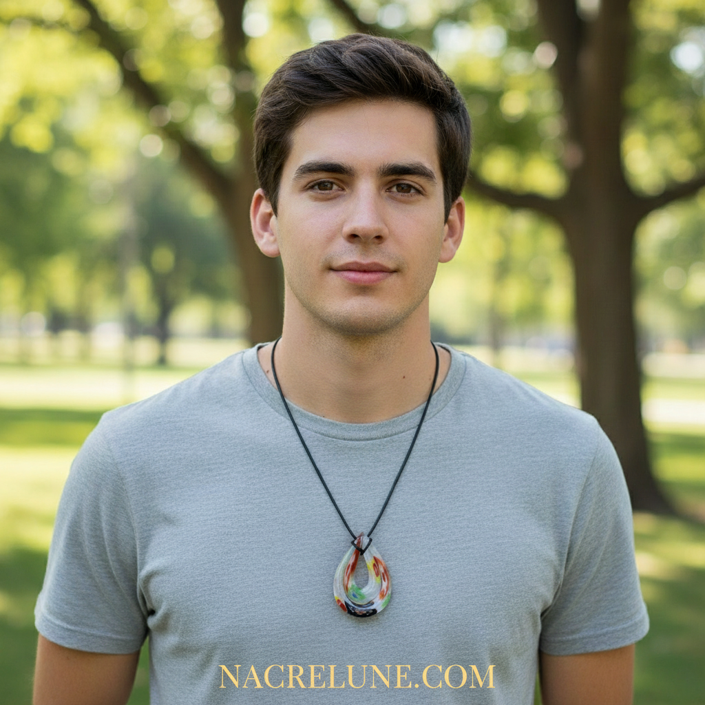 Pendentif en verre NACRELUNE pendentif