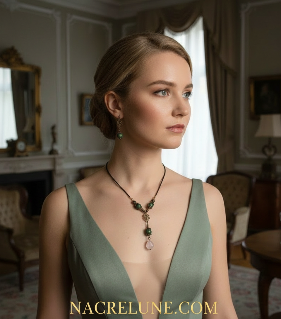 Parure en rubis zoïzite NACRELUNE parure