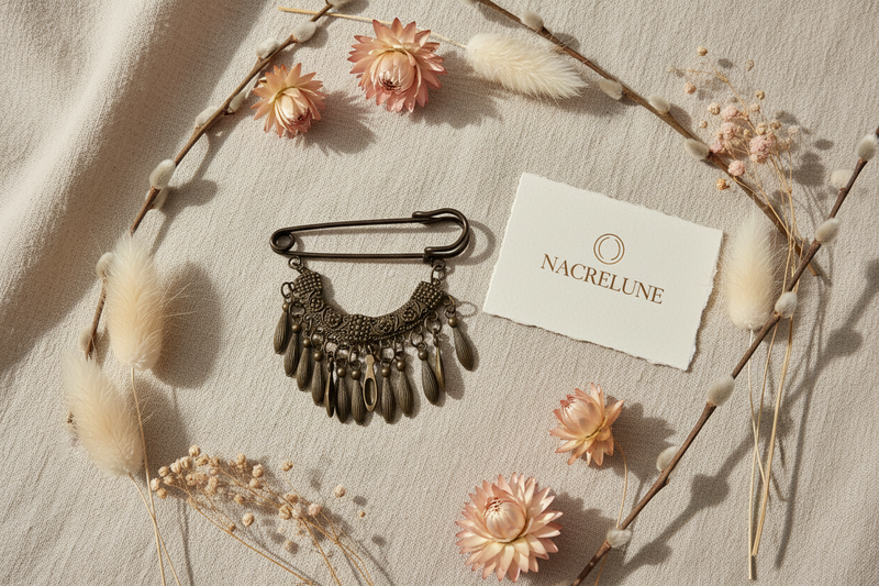 Broche Style Vieil Or | Bijou Vintage & Artisanal | NACRELUNE nacrelune.com broche