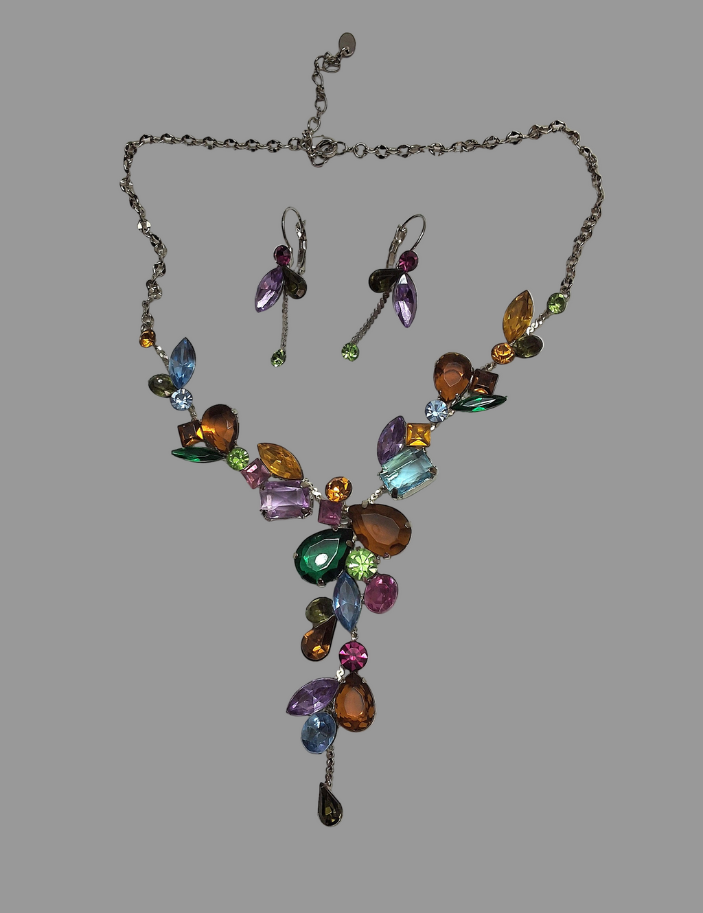 Collier en strass multicolores nacrelune.com parure