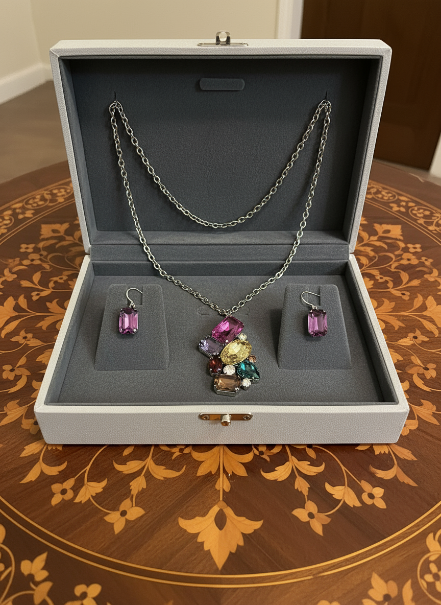 Parure en strass très légère nacrelune.com parure