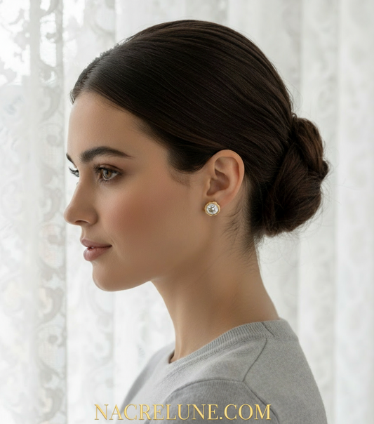 Boucles d’oreille imitation diamant NACRELUNE boucles d'oreille