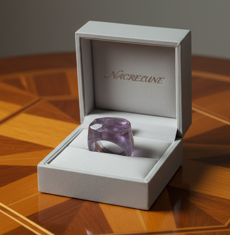 Bague en améthyste naturelle nacrelune.com Bague