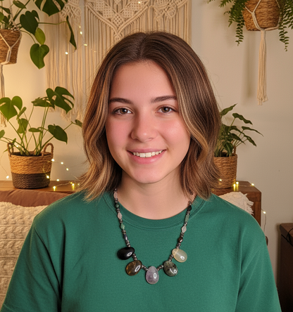 🎃Collier de pierres naturelles semi précieuses NACRELUNE collier